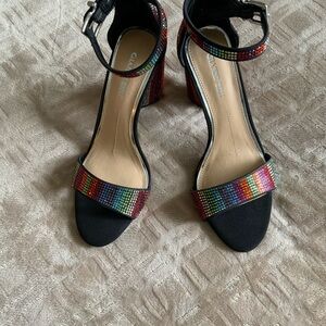 Gianni Bini Rainbow Rhinestones Chunky Heels. New without box
